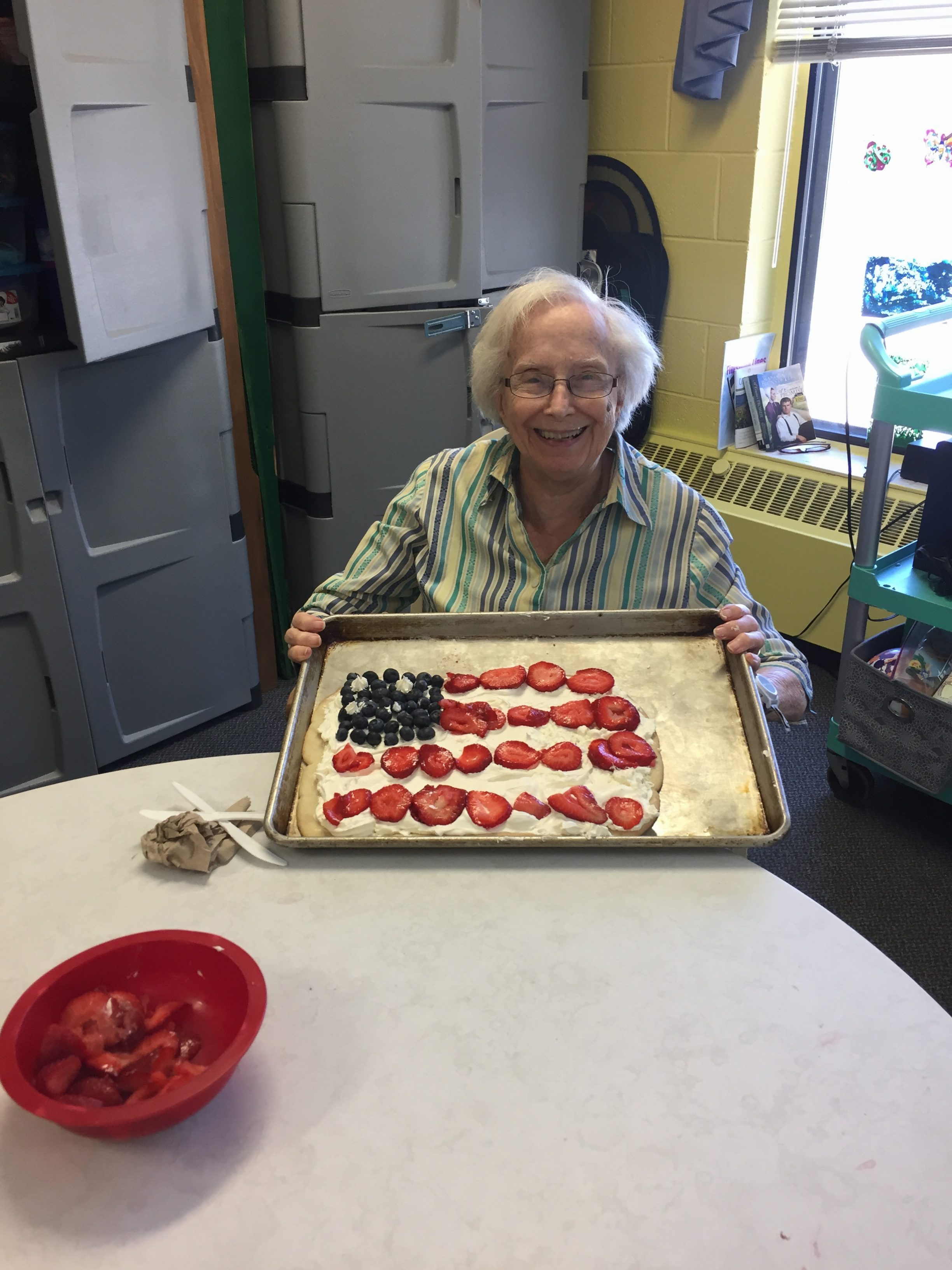 Janet with Flag cookies