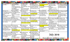 July Calendar – MediLodge of Munising